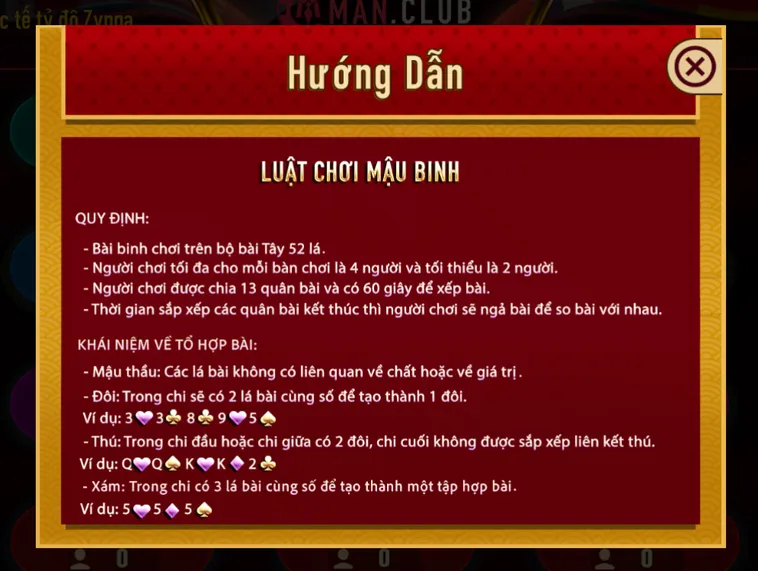 Hướng Dẫn Chơi Mậu Binh Tại ManClub Với Chiến Thuật Đánh Bài Siêu Đỉnh Cao