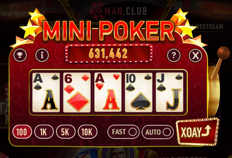 Chinh Phục Siêu Phẩm Minigame Mini Poker Tại ManClub Với Phần Thưởng Giá Trị