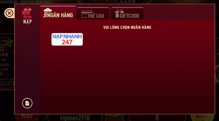 Cách Nạp Tiền ManClub Qua Ngân Hàng Siêu Tốc Nhận Khuyến Mãi Khủng Mỗi Ngày Cho Game Thủ